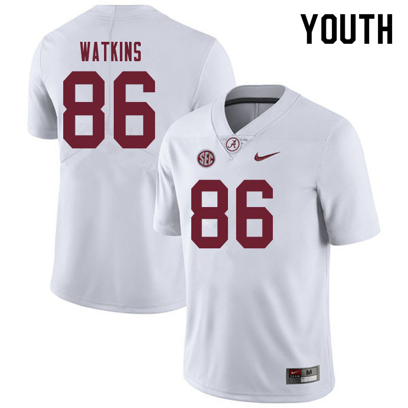 Youth #86 Quindarius Watkins Alabama Crimson Tide College Football Jerseys Sale-White
